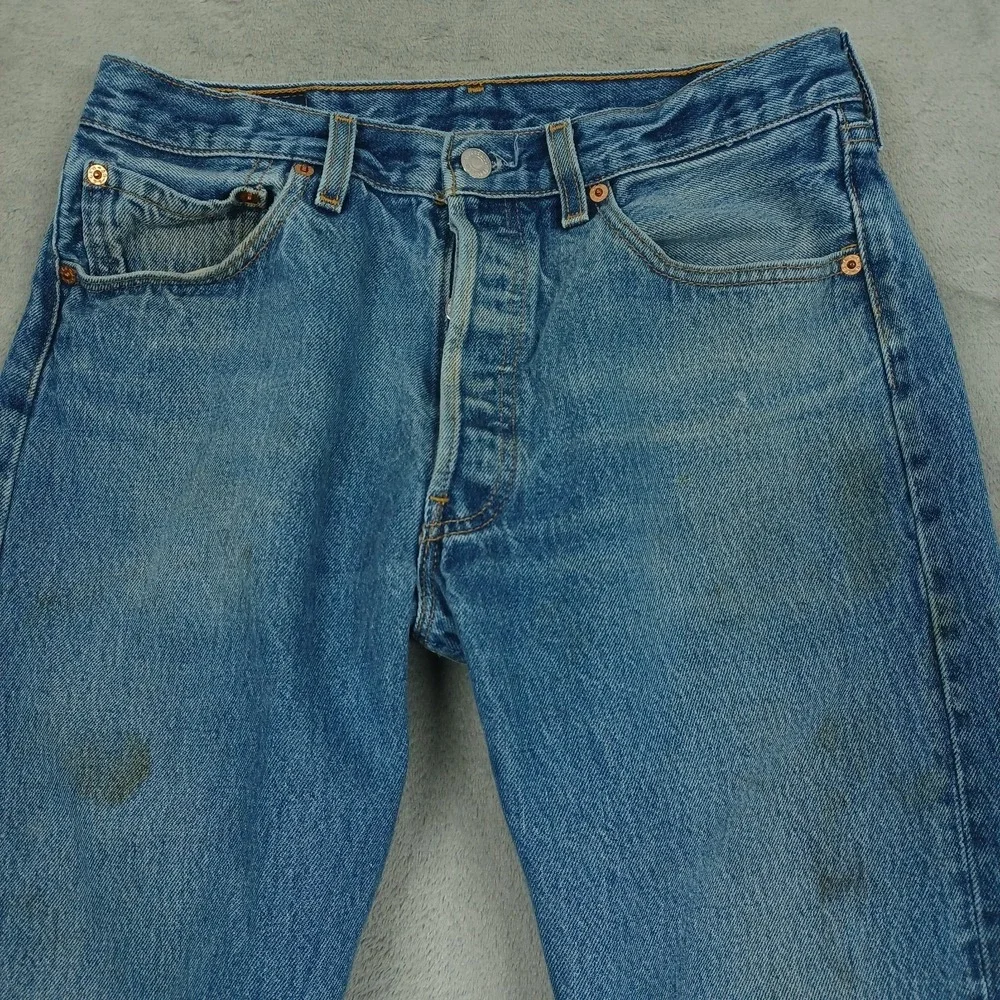 Vintage Levis 501xx Jeans‎ Mens 30x33 Blue Denim 501-0000 Distressed Button Fly